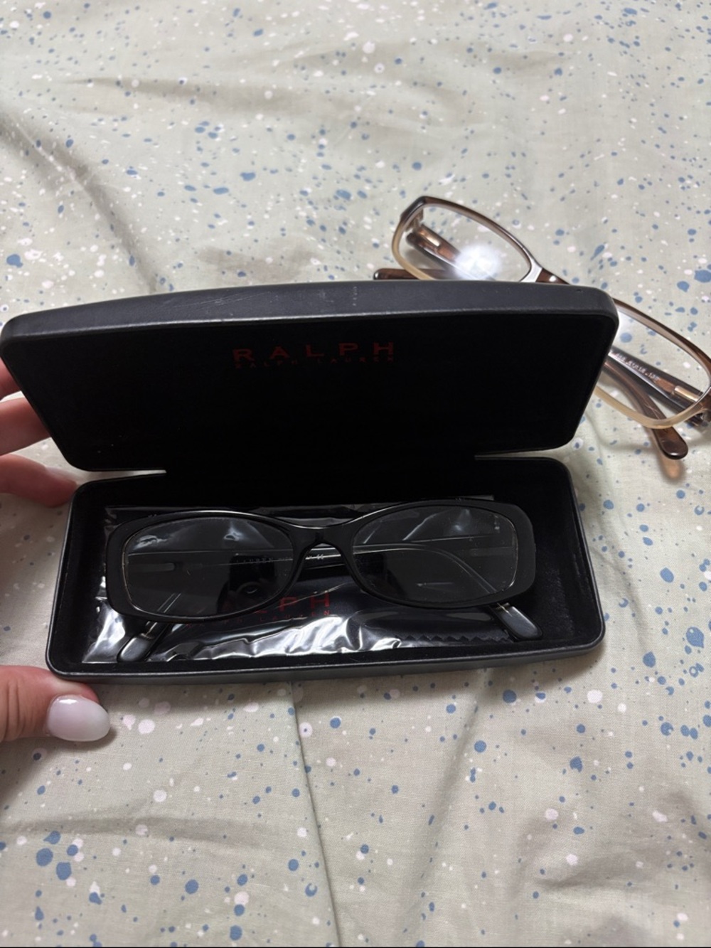 Ralph Lauren Black Rectangular Eyeglasses with Case